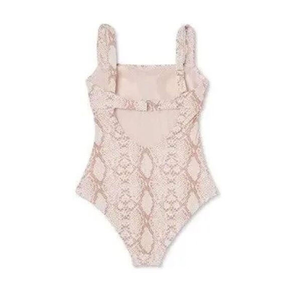 Kona Sol High Coverage One Piece Swimsuit Snakeskin Print Size Medium (8-10) NWT - Picture 4 of 16